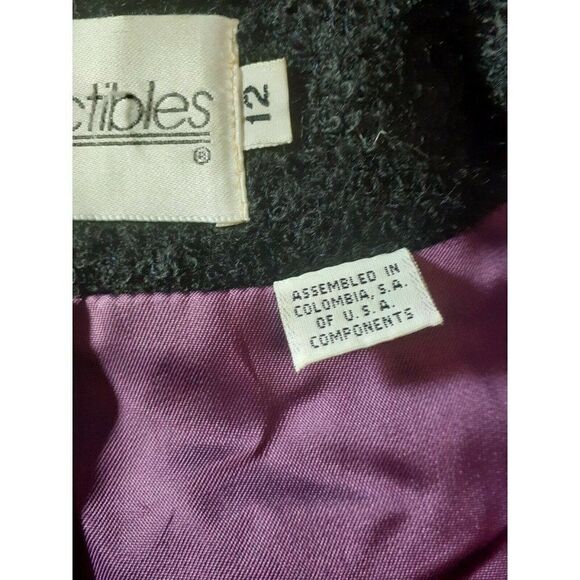 JH Collectibles Vintage Blazer Purple Black Gold Buttons Size 12 - Picture 10 of 10